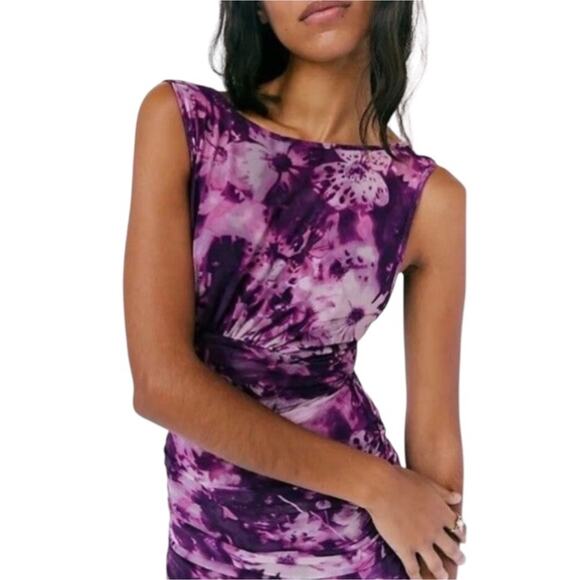 New Free People Take Me Away Midi Purple Dress Women’s Size Large - Picture 2 of 9